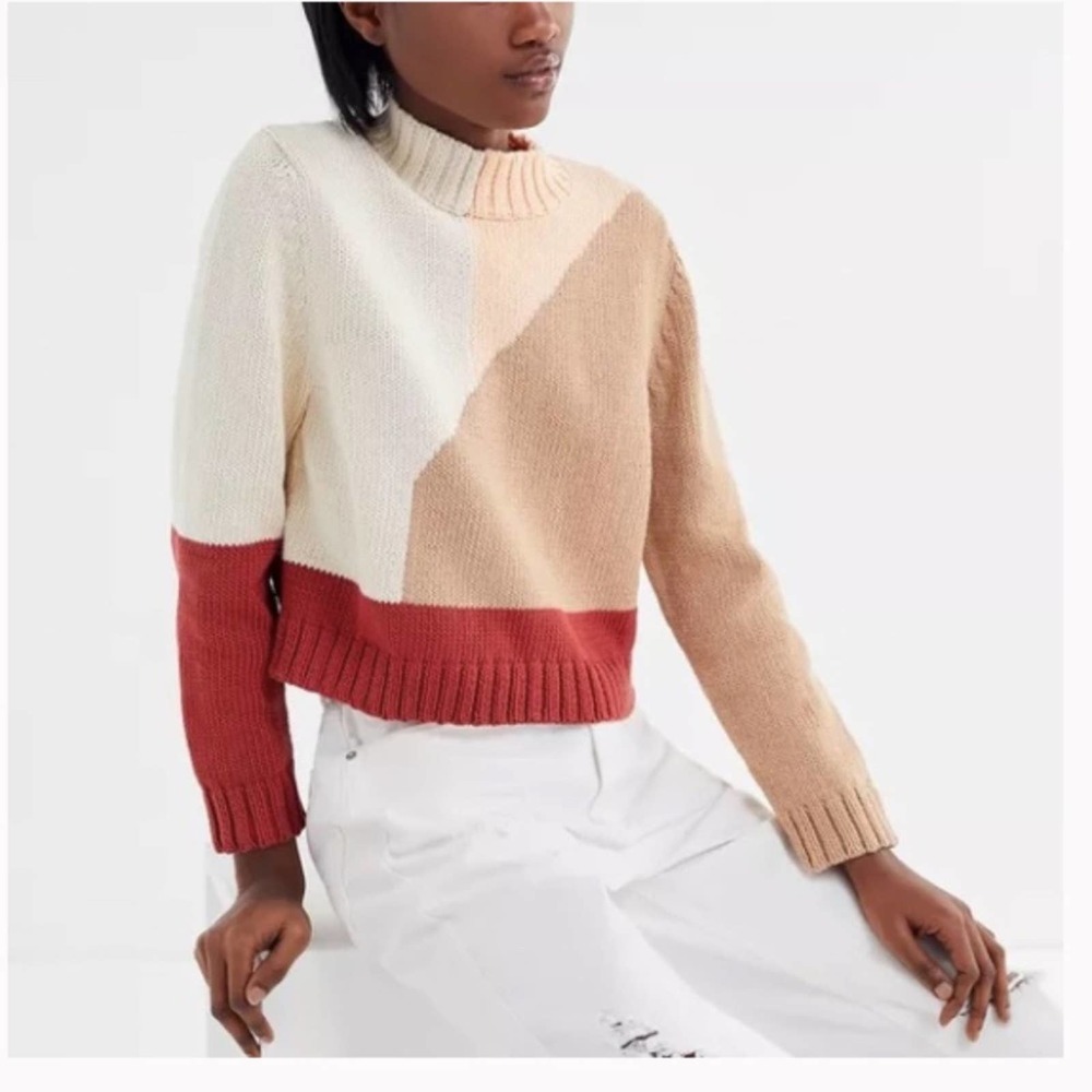 Kordal New York Color Block Long Sleeve Sweater Small